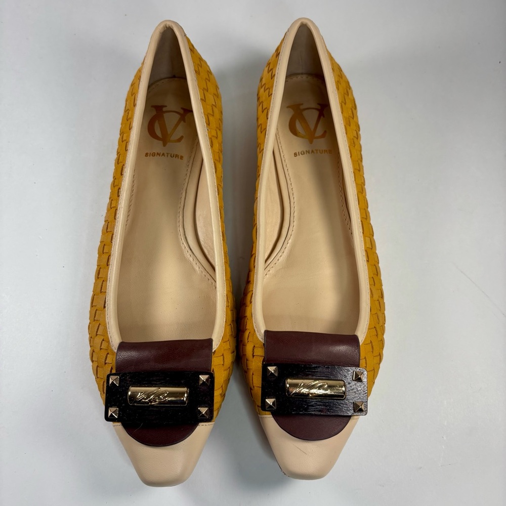 Vero‎ Cuoio Elegant Yellow and Cream Women's Flats size 7M all leather - Picture 3 of 7